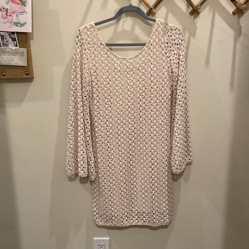 Free People crochet bell sleeve dress